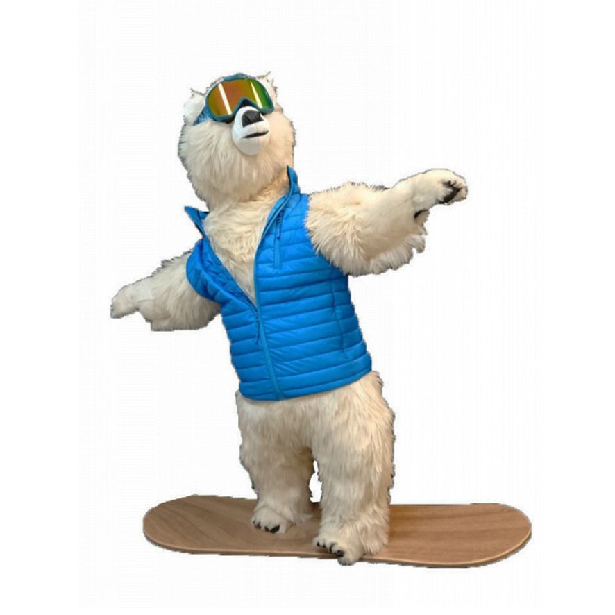[18609] OURS BLANC LÉON SNOWBOARD