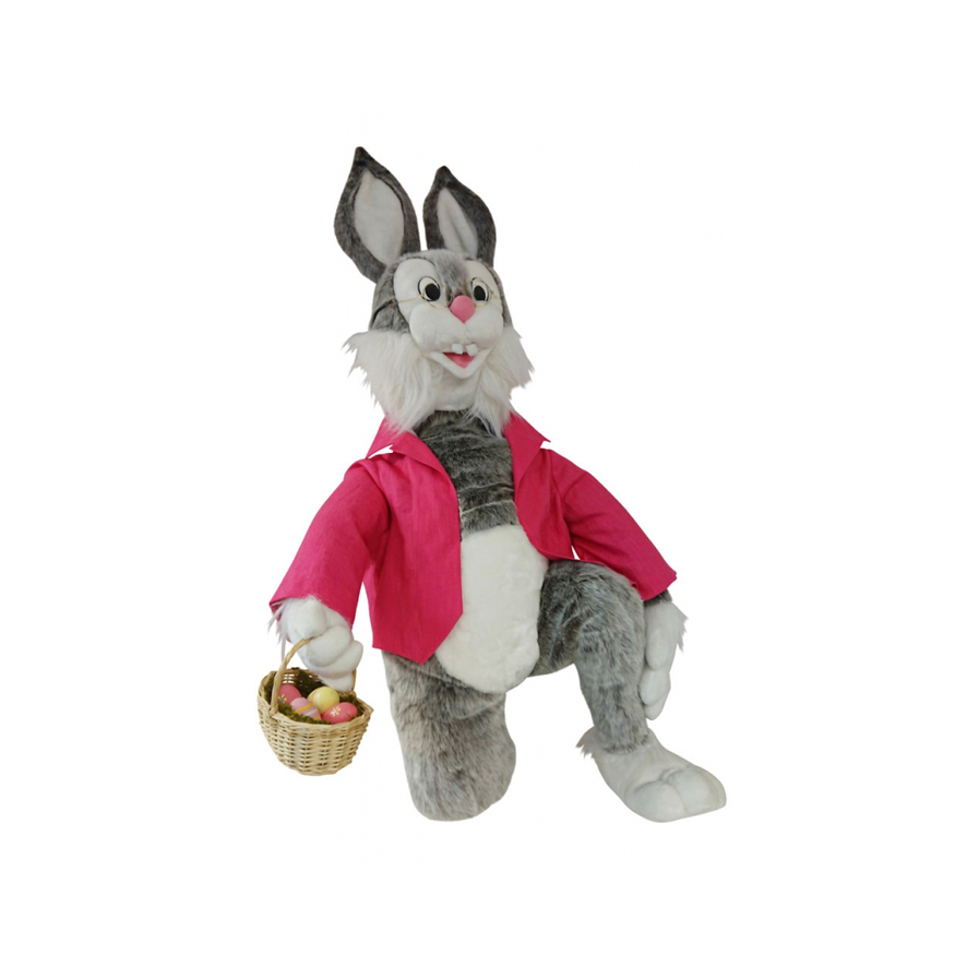 [16558] GRAY JEAN RABBIT ON KNEES