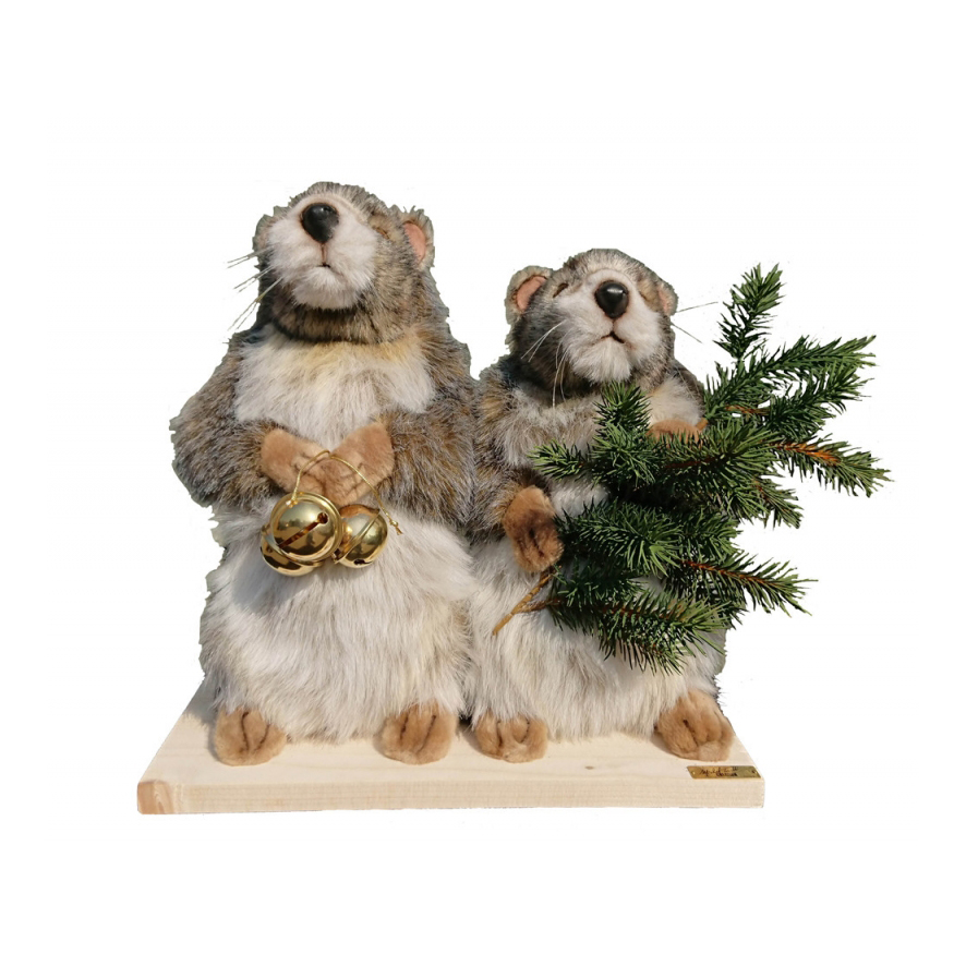 [18598] CHRISTMAS MARMOTS IN PAIRS