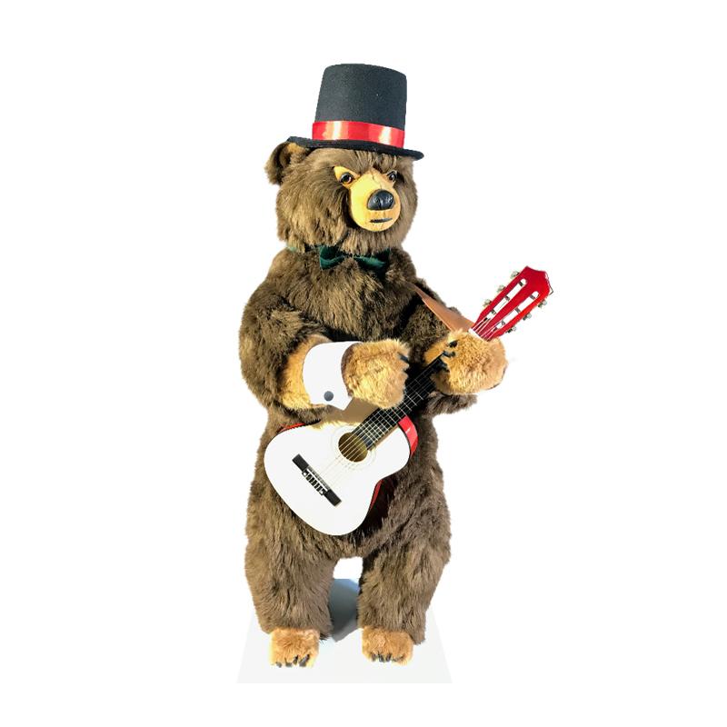 [25235L] OURS BRUN LÉO GUITARE
