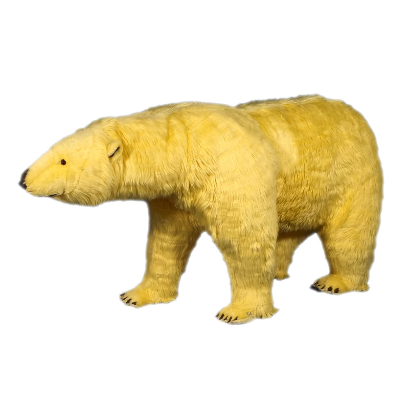 [25221J] YELLOW POLAR BEAR ON ALL FOURS 1.80 M