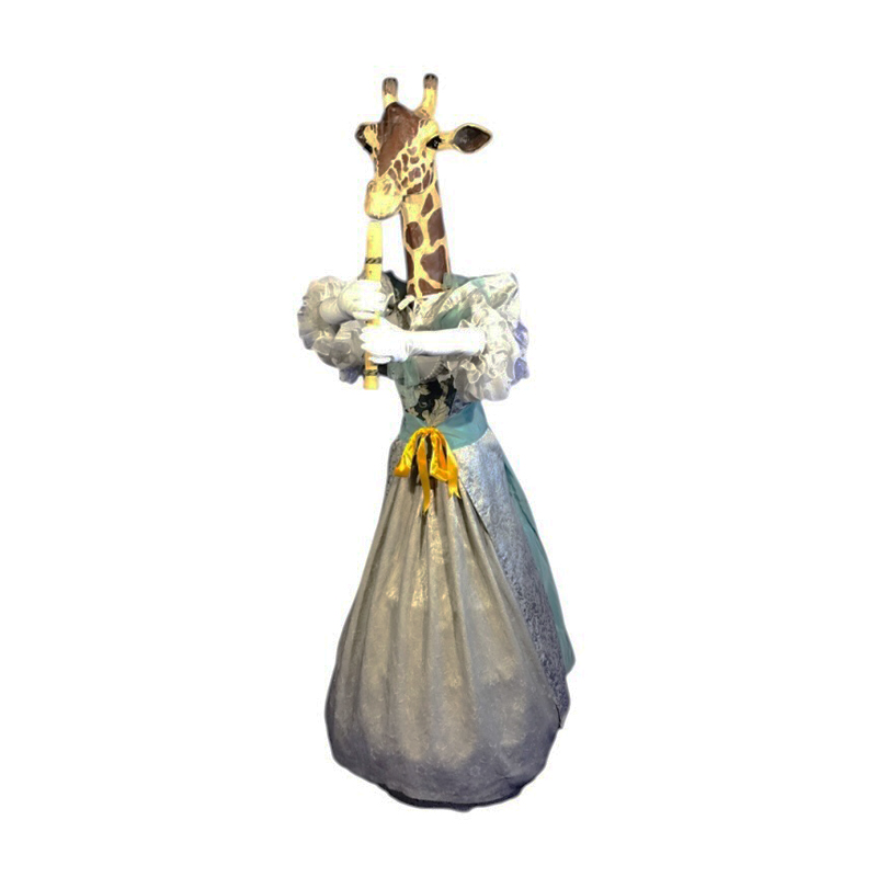 [20691] Musician - GIRAFFE PAPER MACHE HEAD FLUTE